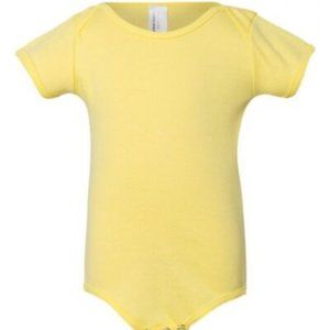 NWT AMERICAN APPAREL INFANT BABY RIBBED ONE PIECE ONESIE LEMON 18-24 MONTHS
